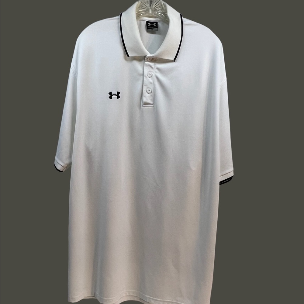 Under Armour Men’s Size XL White/Black Polo Shirt.